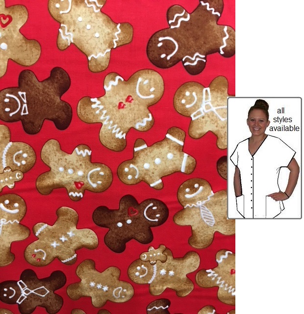 smell of gingerbread holiday print scrubs