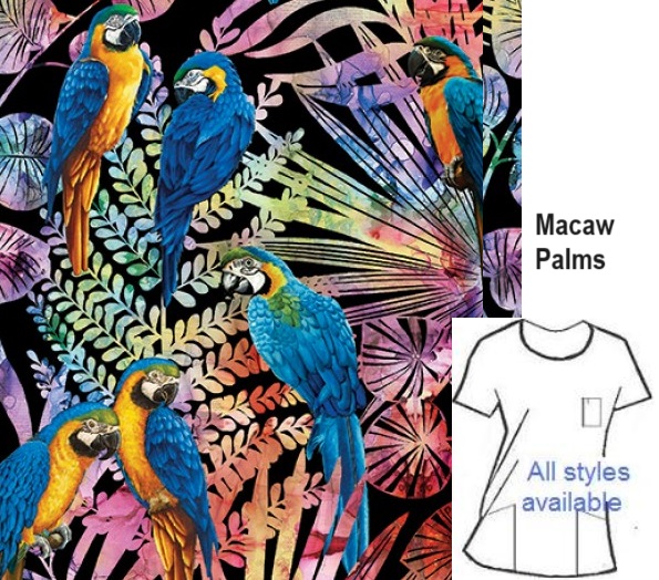 APT2624 - Macaw Palms tropical parrot scrub tops