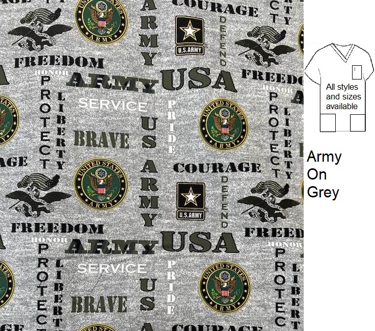 Army grey military scrubs