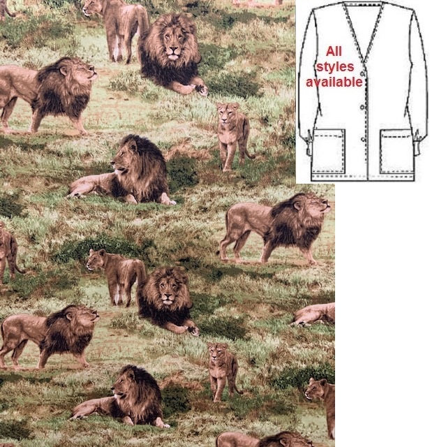 Lion Around  animal print scrubs