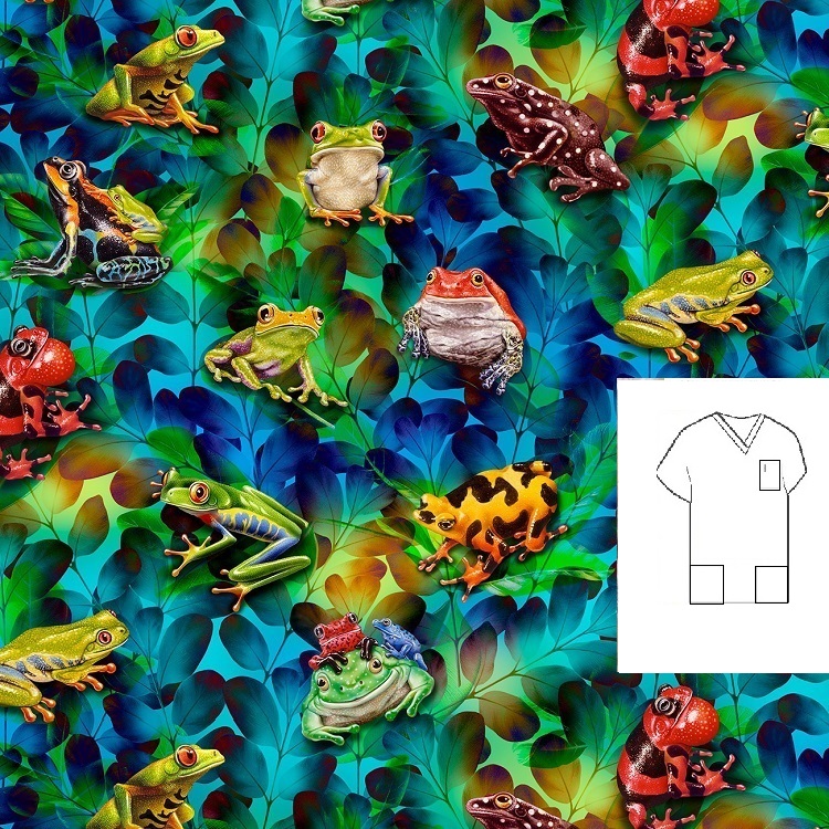 jewels of jungle scrub tops with frogs