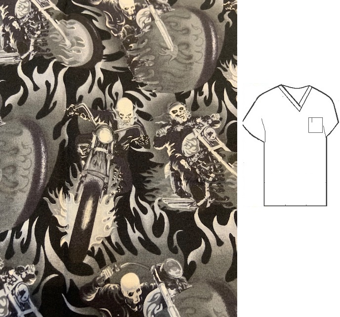 Ghost Rider - Print scrubs for men