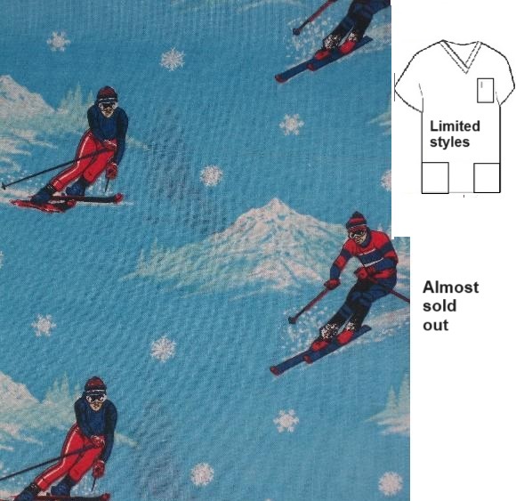 snow skiing scrub tops