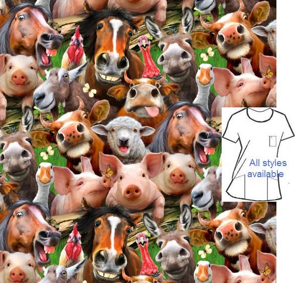 Farm Selfies - Animal Print Scrubs