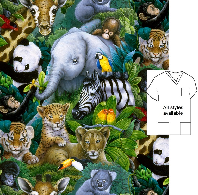 worlds wildlife animal print scrubs