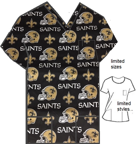 nfl saints football print scrubs