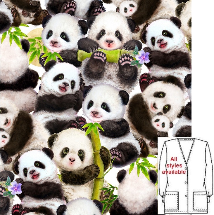 panda-mania animal print scrubs