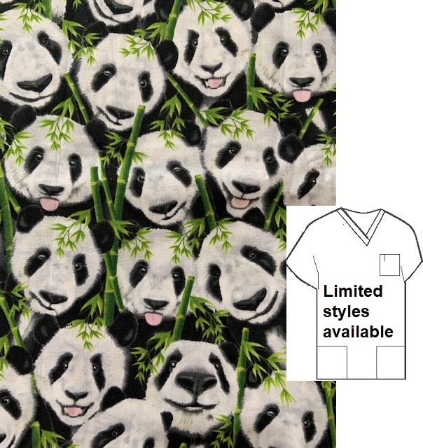 panda selfies animal print scrubs