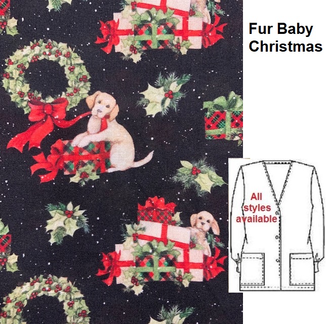 H103122 - Fur Baby Christmas scrub tops