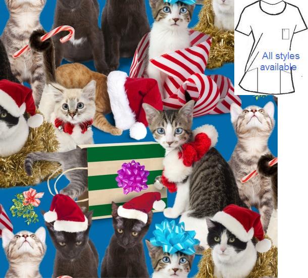 It's a kitty Christmas -veterinary holiday scrubs