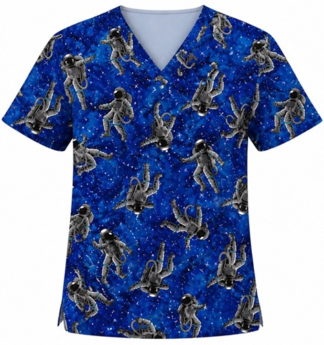 MUC42926 - ASTRONAUTS SPACE PRINT scrub top
