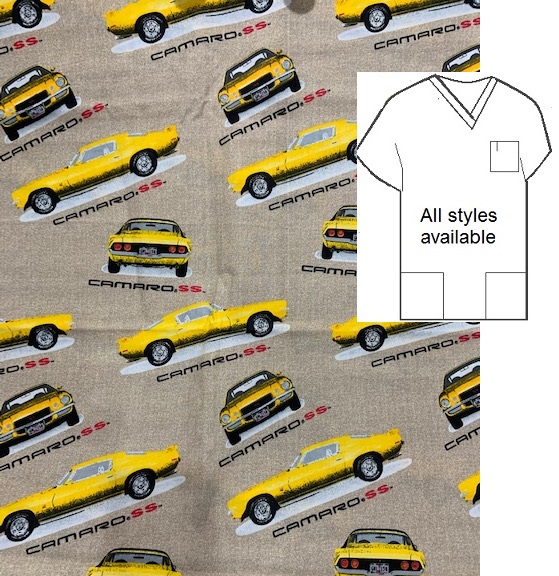 M111919 - Camaro SS unique print scrubs