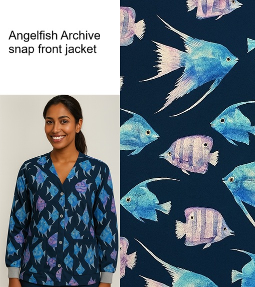 CLE1027LIMITED - Angelfish Archive scrub jacket
