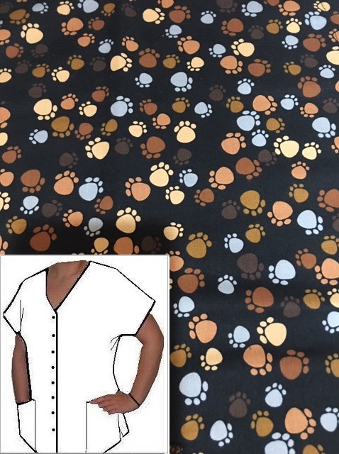 paw print scrub tops