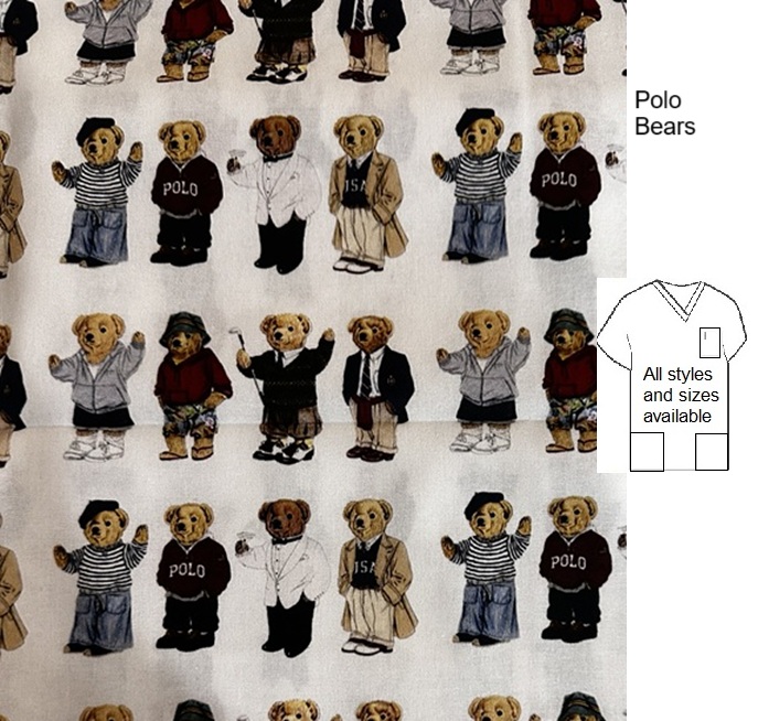 UCM712LIMITED - Polo Bears print scrub tops