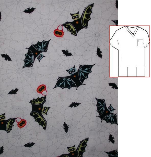 RM5555SM - Bat Beggers Halloween Print Scrubs