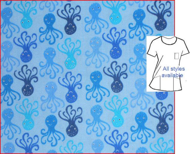 octopus Animal mini Print Scrubs