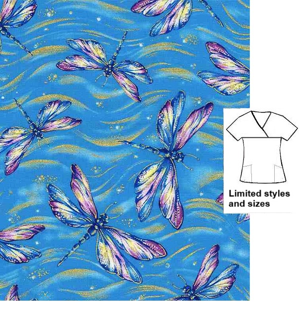 U522LIMITED - Summer Dragonfly scrub tops