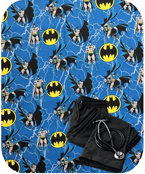 CART91426 - BATMAN RETRO COMIC Custom Scrub Top