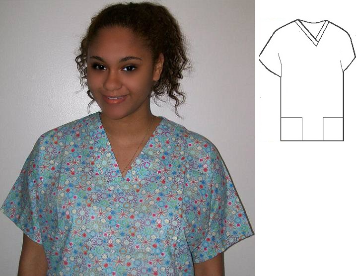 funky flowers print scrubs women