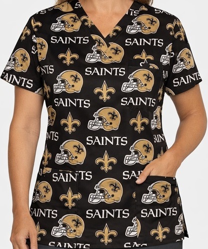 S310LIMITED - NFL SAINTS FOOTBALL print scrub top