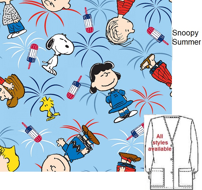 snoopy summer scrub tops