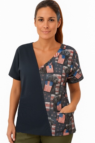 CB6524 - Patriotic Labs color block scrub tops