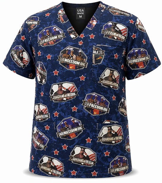 ABK163841135 - FREEDOM TOSS - patriotic print scrubs