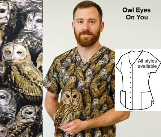 AOWL11026 - Owl Eyes On You scrub tops