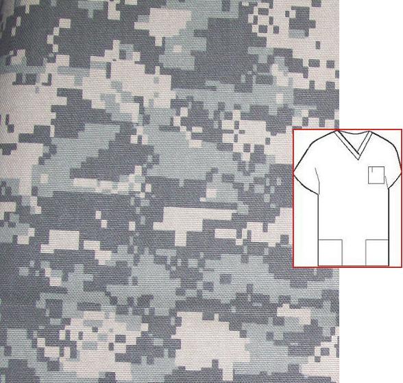ACU military camo print scrub top