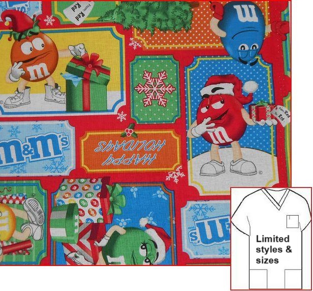 M&M holiday toss scrub tops