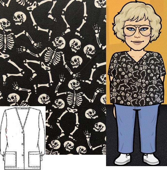 dancing skeletons scrub tops