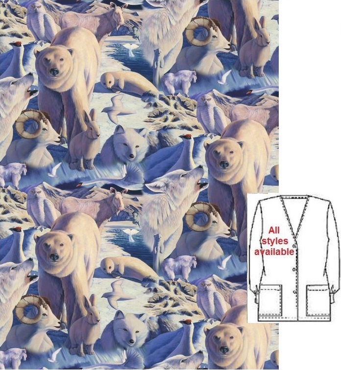 AAW81021 - Arctic Mysteries animal print scrubs
