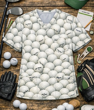 SPO-18 - NEVER TOO MUCH GOLF - print scrubs, golfing shirts