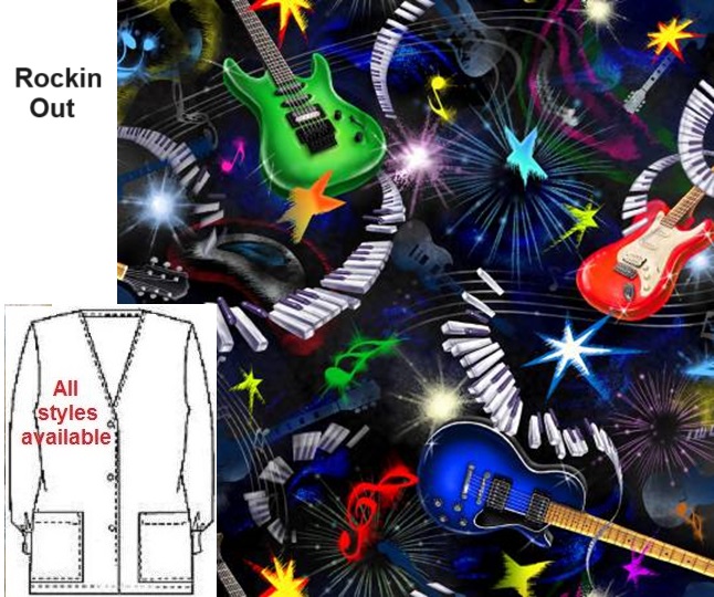 U61324 - Rockin Out Guitars scrub tops