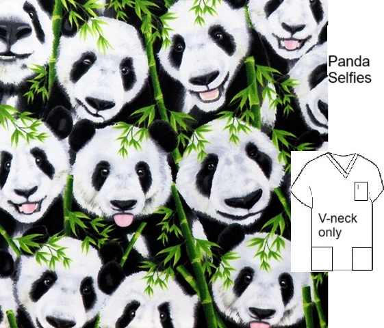 WW725LIMITED - Panda Selfies scrub tops