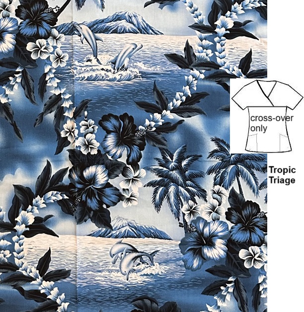 T9425LIMITED - Tropic Triage custom made scrub top
