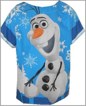 Olaf big print character print scrubs