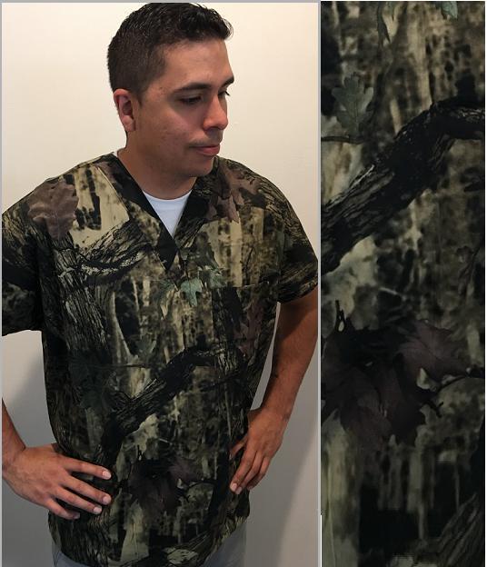 elementree camo print scrubs men