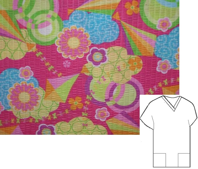 colorful kites print scrubs