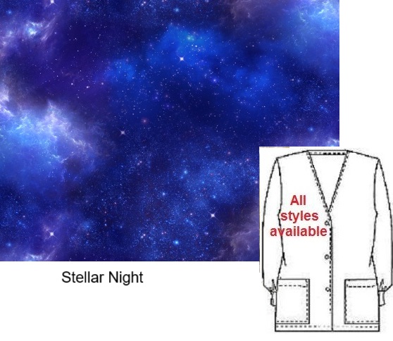 CEL81125 - Stellar Night celestial print scrub tops