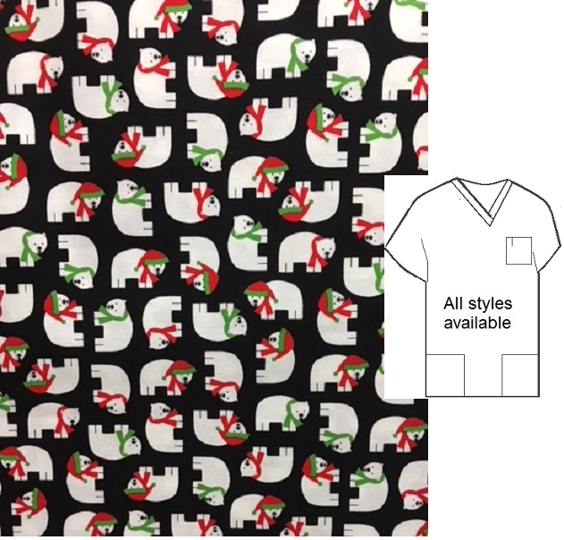 C11216744 - Polar Bear Club - holiday, Christmas print scrubs