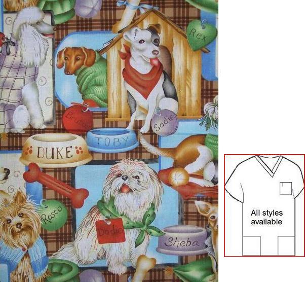 Hope For Adoption - veterinary print scrubs for men and women