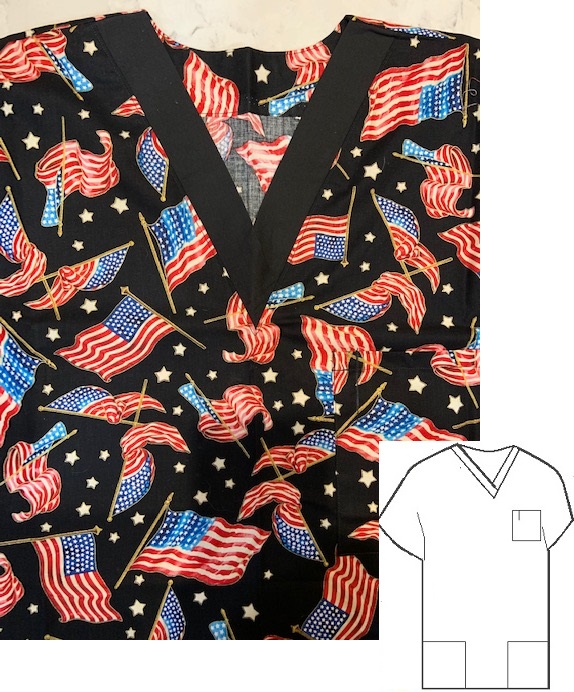 RM119198521X - Flags patriotic print scrubs