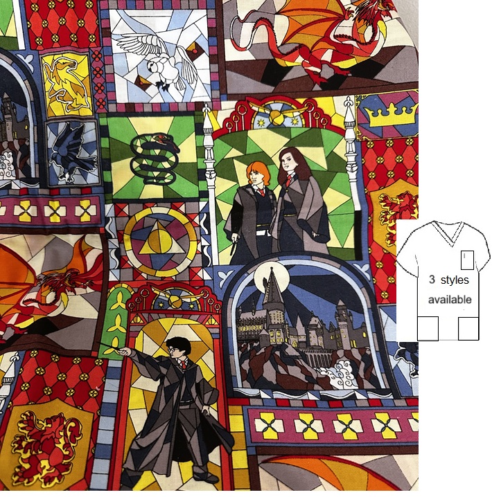 CART12425LIMITED - Harry Potter cartoon scrub tops