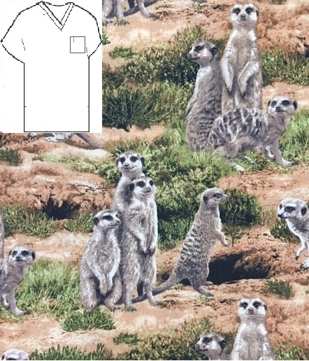 RM2322S - Meerkats vet animal print scrubs