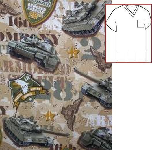 RM112117303M - 28th Armored Assault v-neck military print scrubs