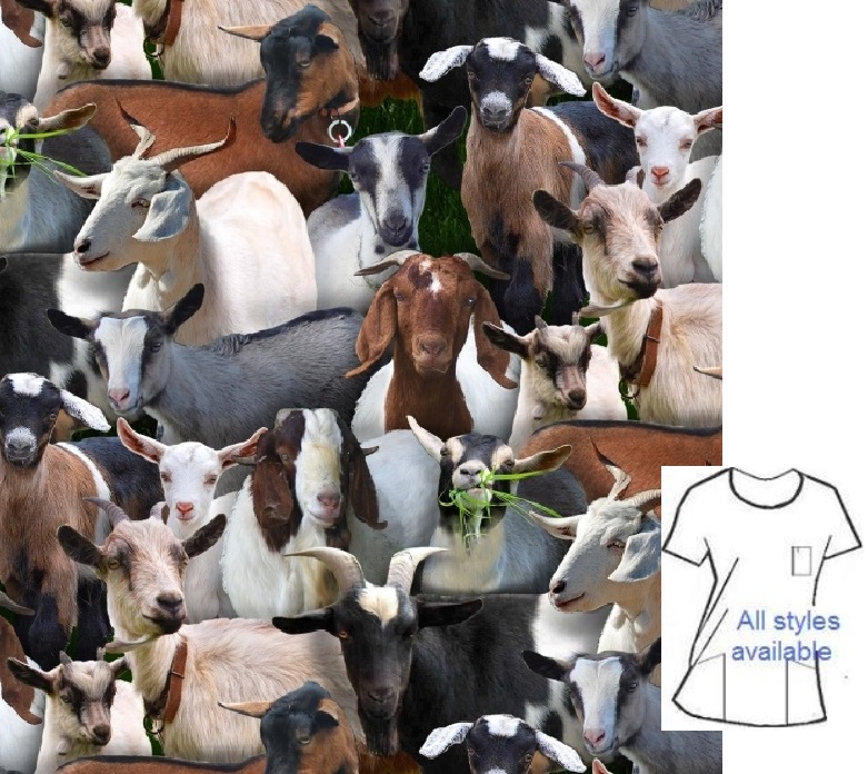 FA6921 - Just Goats! animal print print scrubs