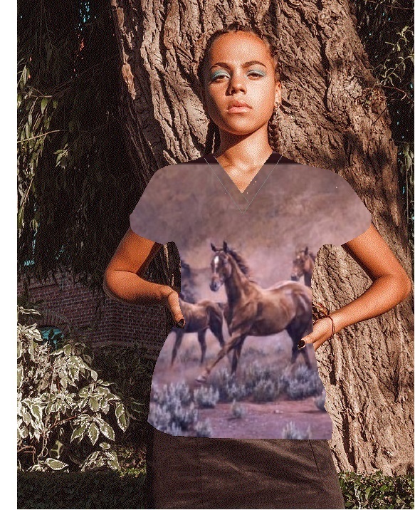 on the move animal print scrubs