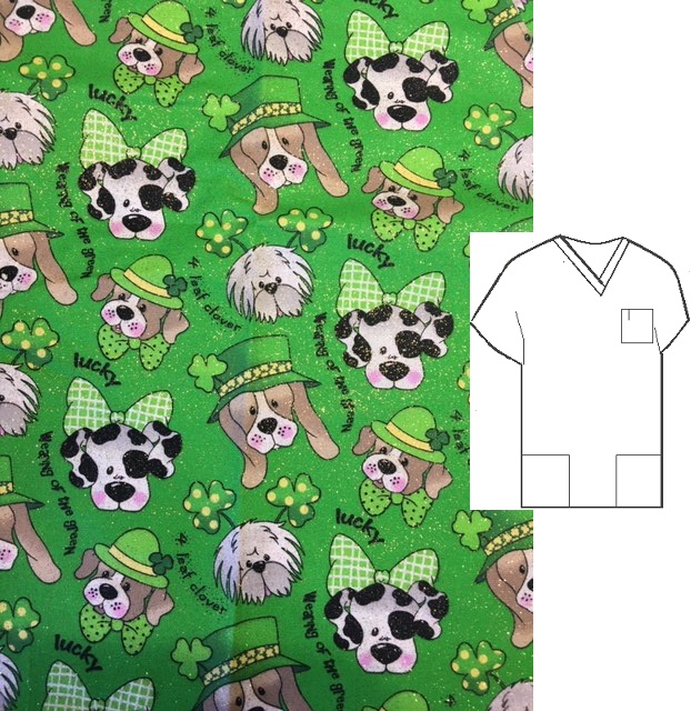 lucky dog rescue veterinary print scrubs